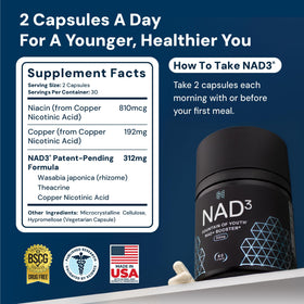 HPN NAD3 NAD+ support 60 Capsules side view