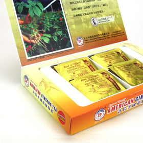 Hsu's American Ginseng Tea Bags back view with nutritional information