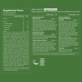Huel Daily Greens Watermelon powder nutritional information