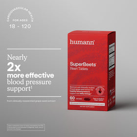 HumanN SuperBeets Heart Tablets 500mg close-up of tablets