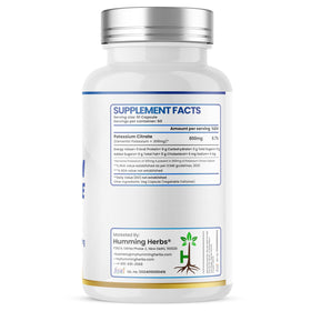 Humming Herbs Potassium Citrate 800 mg side view showing capsule