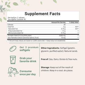 HWAXIGO Pumpkin Seed Oil Capsules side view showing softgel