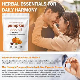 HWAXIGO Pumpkin Seed Oil Capsules with a measuring spoon for dosage