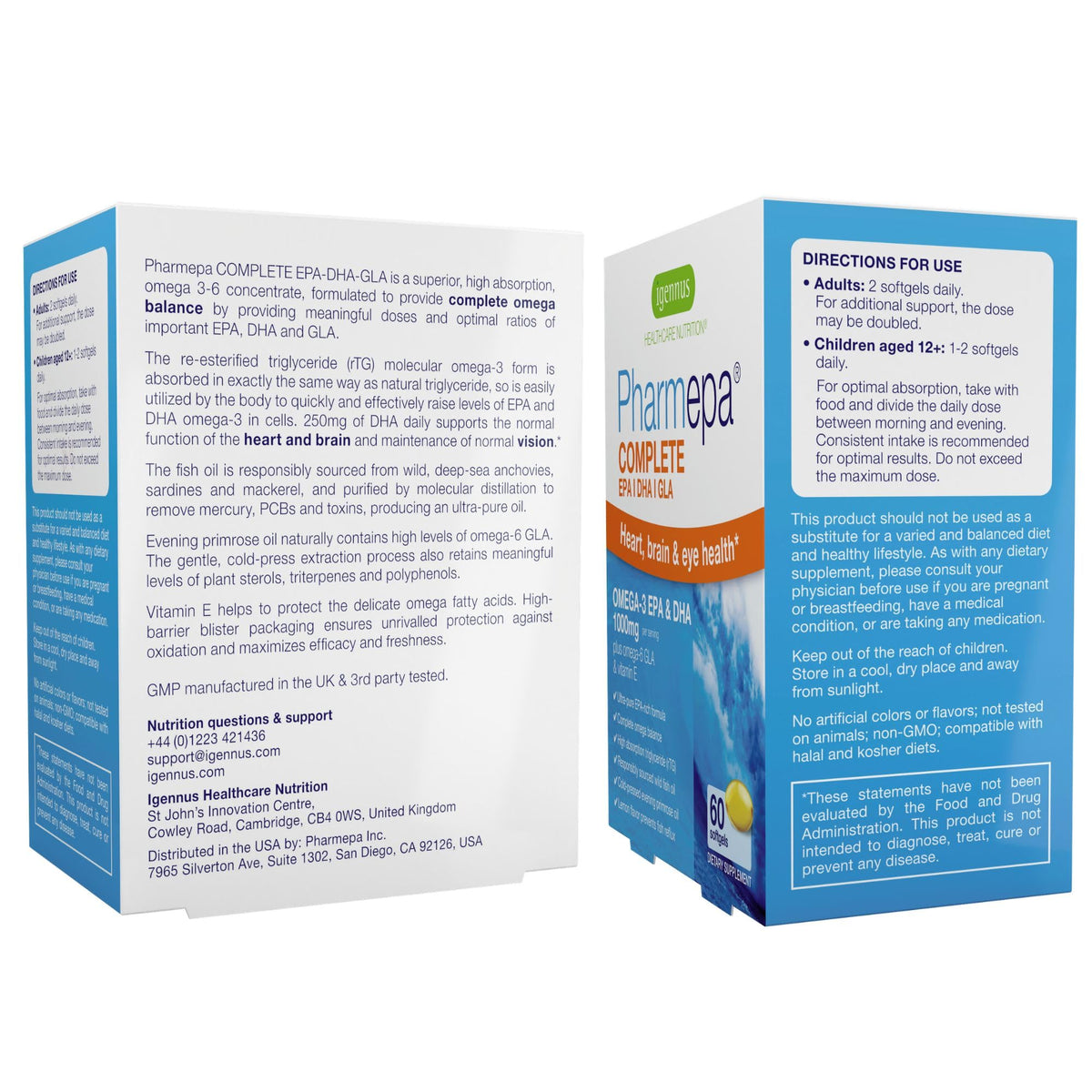Igennus Pharmepa rTG Omega 3 softgel on a table