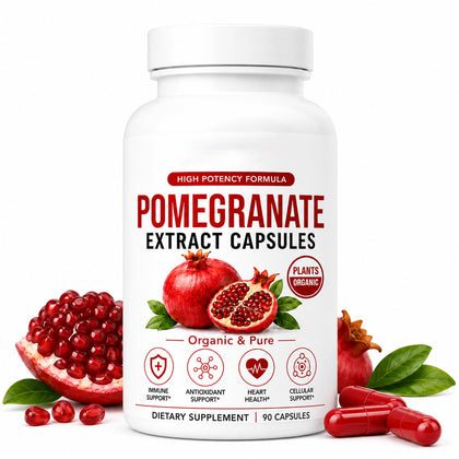 Ikokei Organic Pomegranate Extract Capsules bottle front view