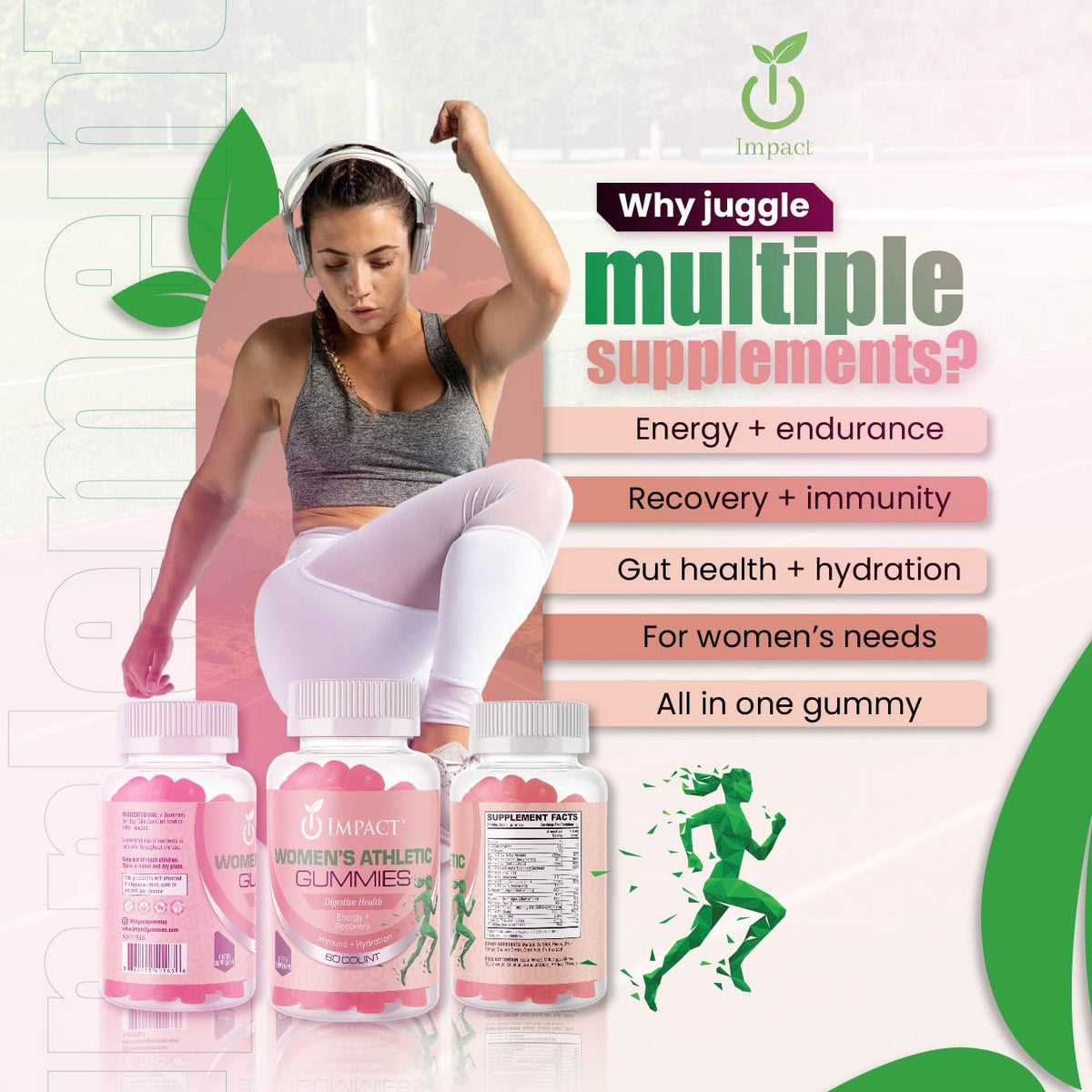 IMPACT Multivitamin Gummies for Women on a kitchen counter