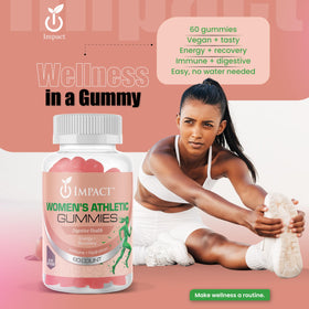 IMPACT Multivitamin Gummies for Women with fresh fruits