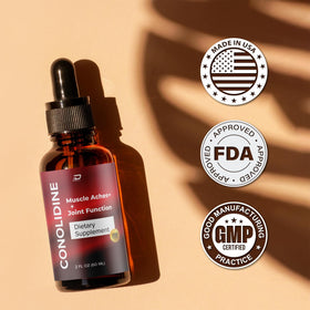 Indelo Conolidine Liquid Drops dropper in use