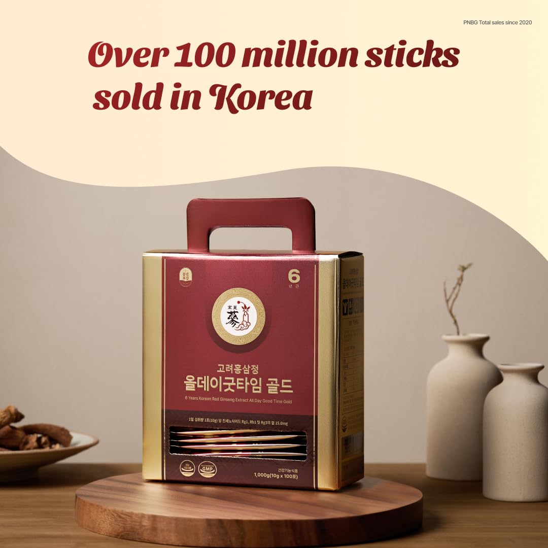 Individual PNBG Korean Red Ginseng Shot packet on table