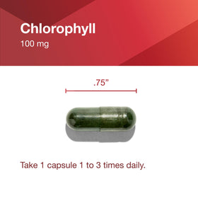 Ingredients list of PROTOCOL FOR LIFE BALANCE Chlorophyll 90 Veg Caps