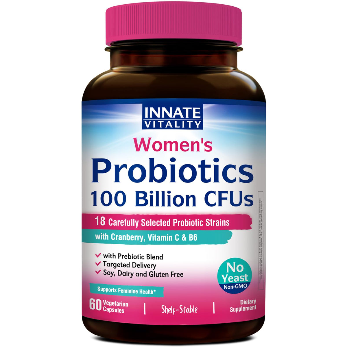 Innate Vitality Probiotics for Women 60 capsules front view
