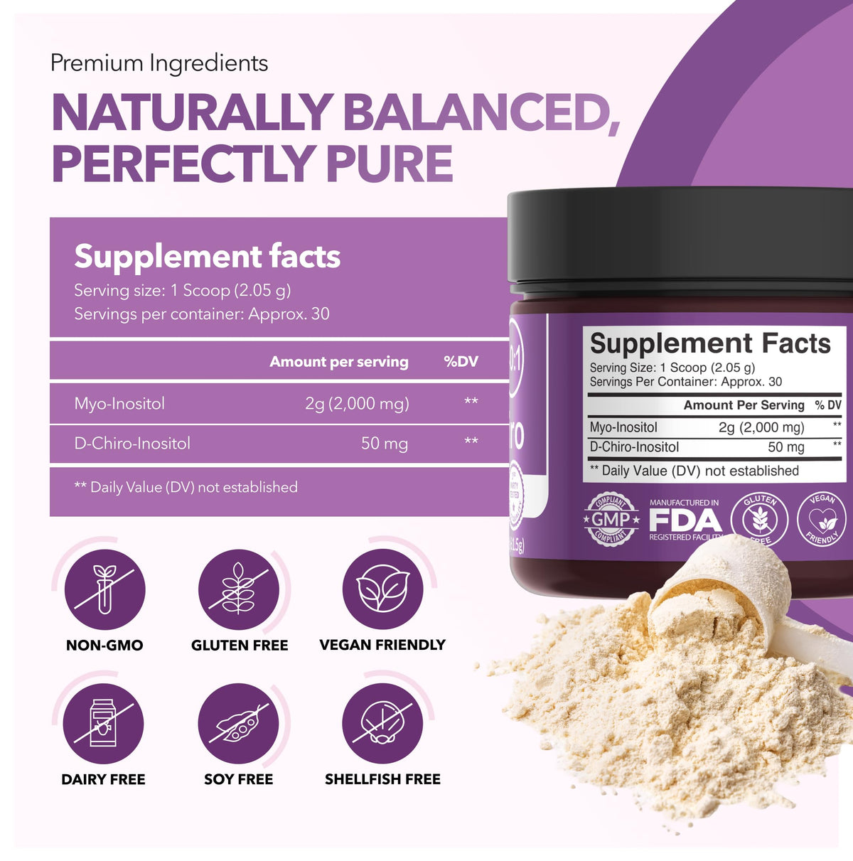 Intimate Rose Myo & D-Chiro Inositol Powder on kitchen counter