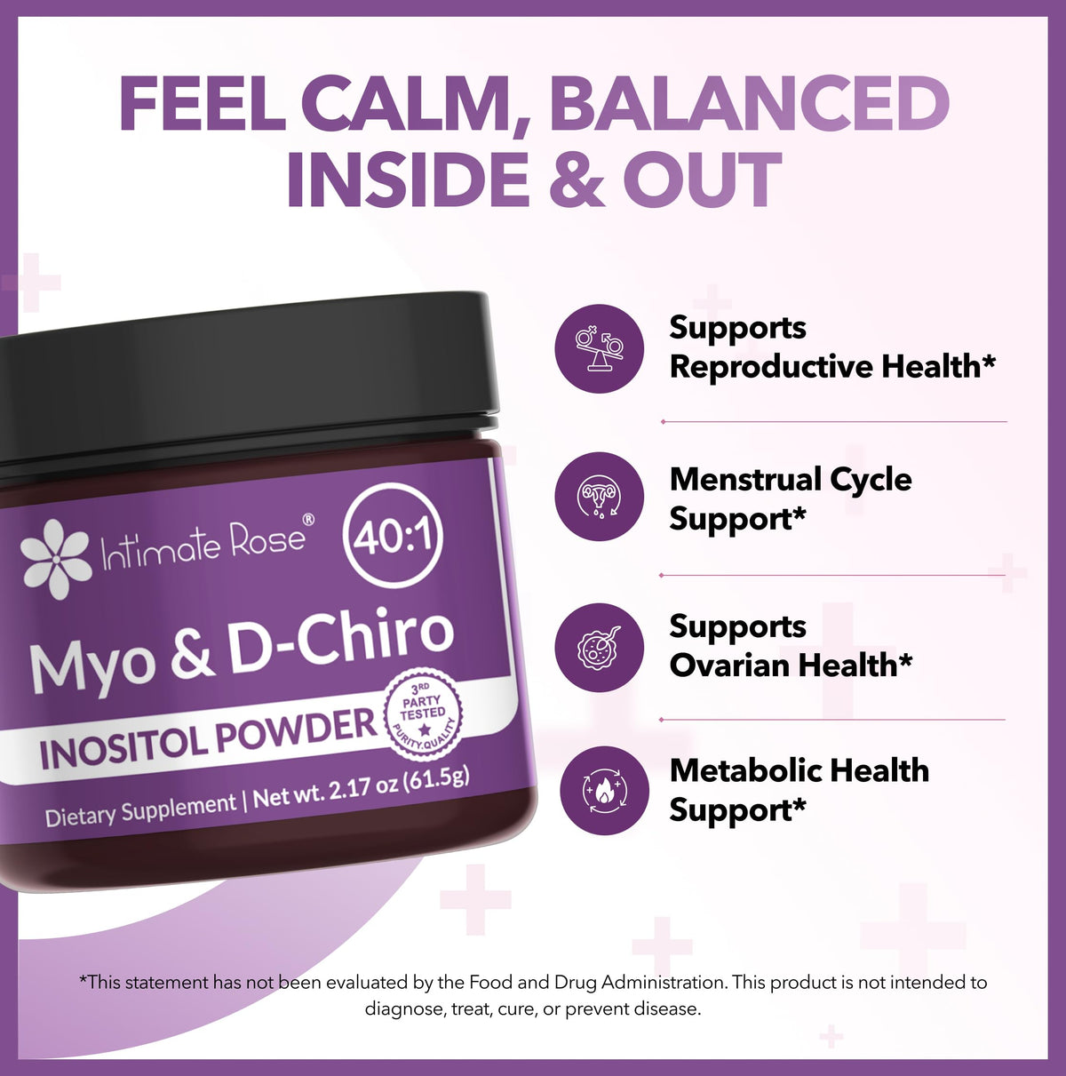 Intimate Rose Myo & D-Chiro Inositol Powder packaging