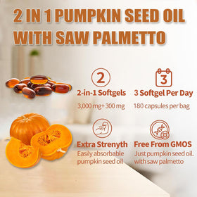 ixarco Pumpkin Seed Oil Capsules with a measuring spoon for dosage