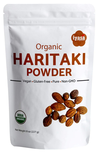 Iyasa Holistics Organic Haritaki Powder 8oz front view