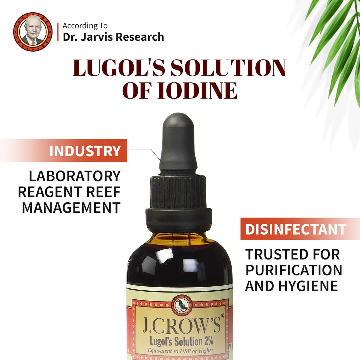 J. CROW'S Lugol's Iodine Solution packaging side view