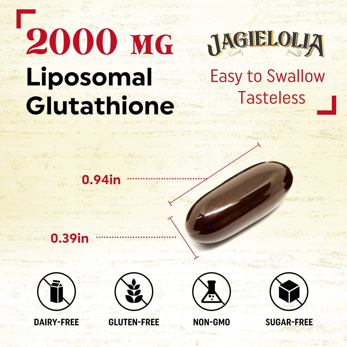Jagielolia Liposomal Glutathione 2000 mg softgels in hand