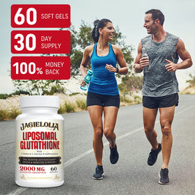 Jagielolia Liposomal Glutathione 2000 mg softgels opened bottle