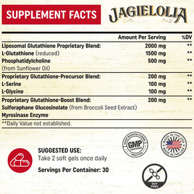 Jagielolia Liposomal Glutathione 2000 mg softgels side view