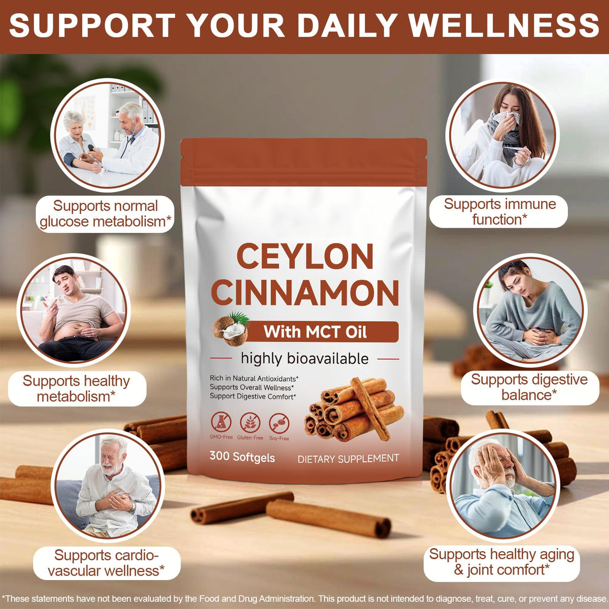 JINNAGLTU Ceylon Cinnamon Softgels 600mg close-up of softgel