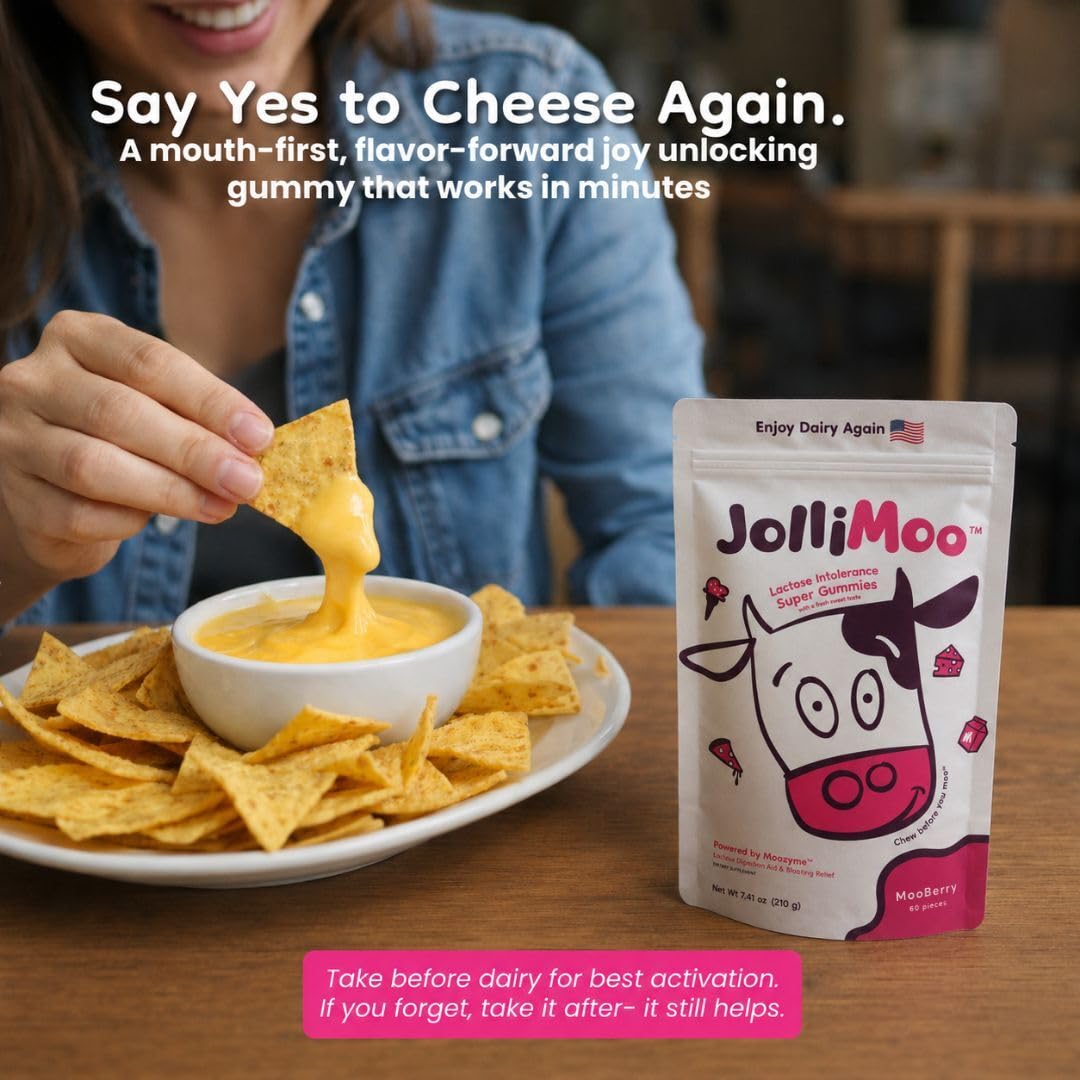 JolliMoo Lactase Gummies in a family setting