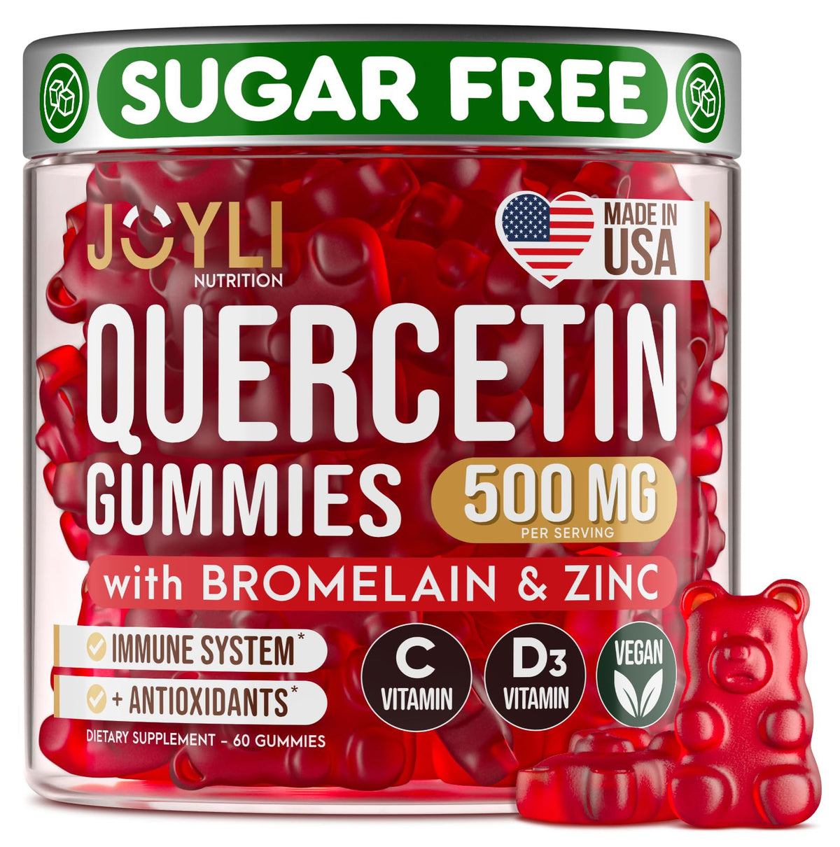 JOYLI Quercetin Gummies front view with packaging