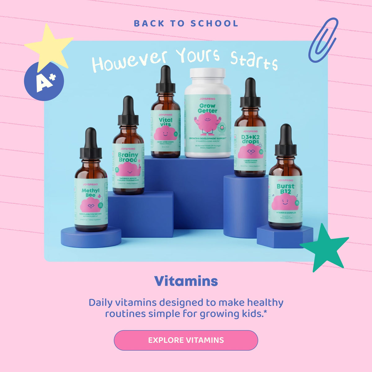 JoySpring BrainyBrocc Kids Sulforaphane Drops dropper close-up