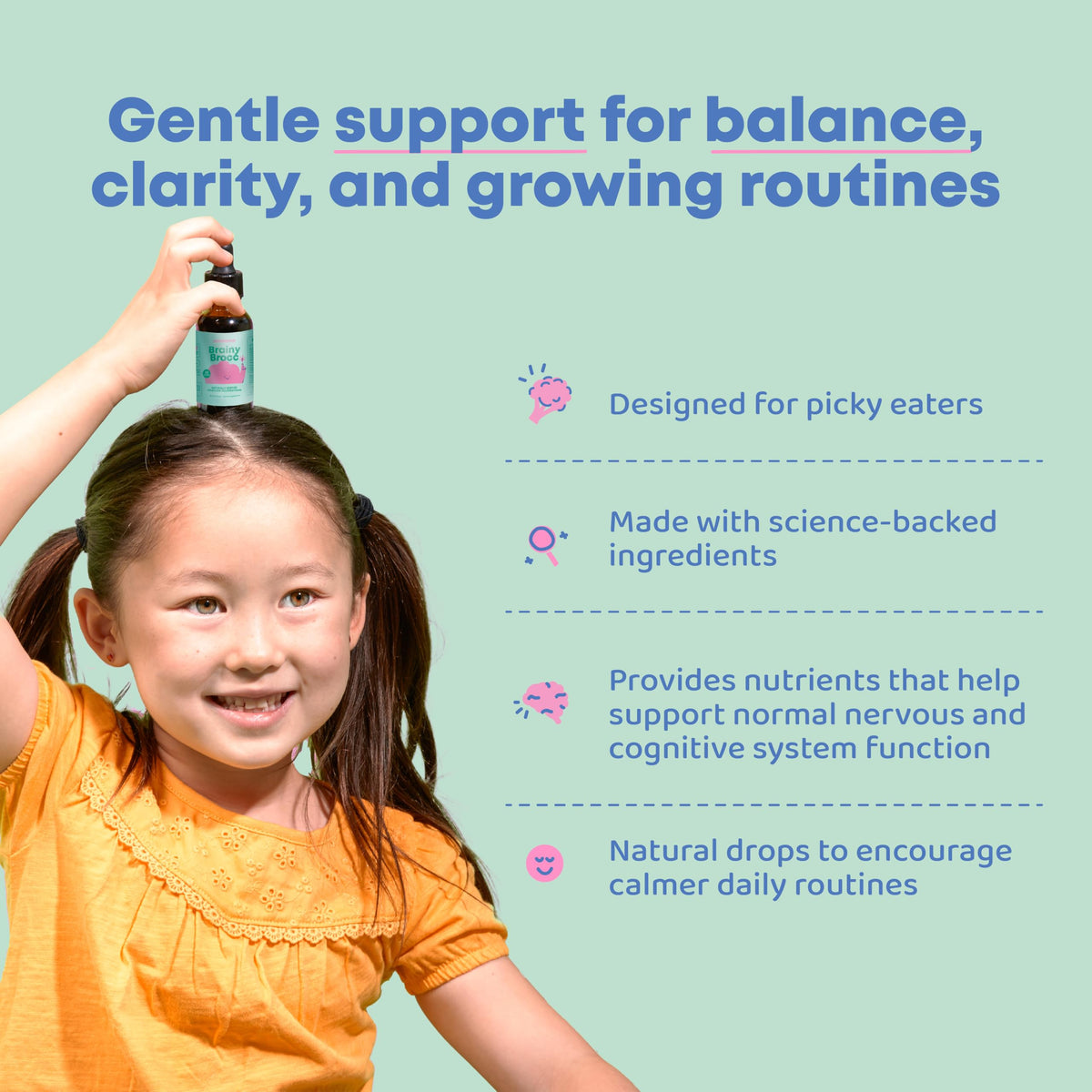 JoySpring BrainyBrocc Kids Sulforaphane Drops packaging