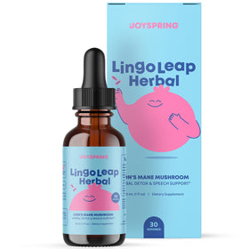 JoySpring LingoLeap Kids Lion's Mane Drops bottle front view
