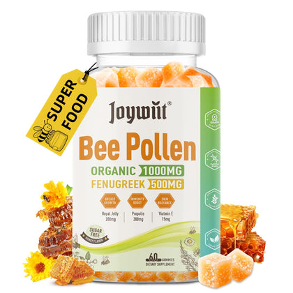 Joywiit Bee Pollen Gummies 1000mg front view with packaging