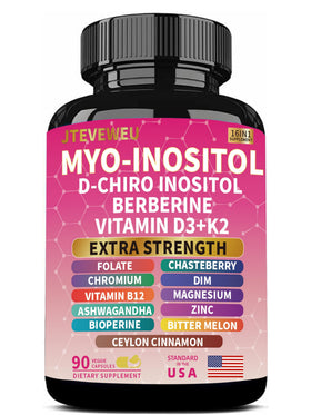 JTEVEweu Myo Inositol Supplement bottle front view
