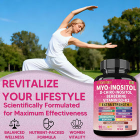 JTEVEweu Myo Inositol Supplement capsules on a wooden table