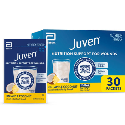 Juven Nutrition Support for Wound Healing Pineapple Coconut flavour box front view