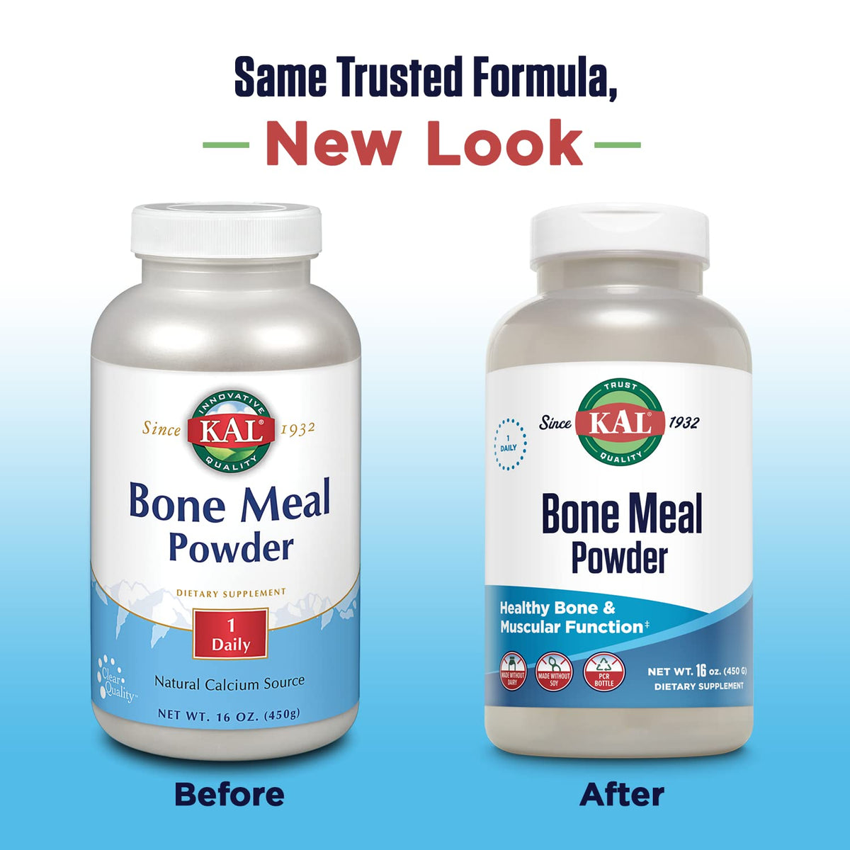 KAL Bone Meal Powder in a bowl with a spoon