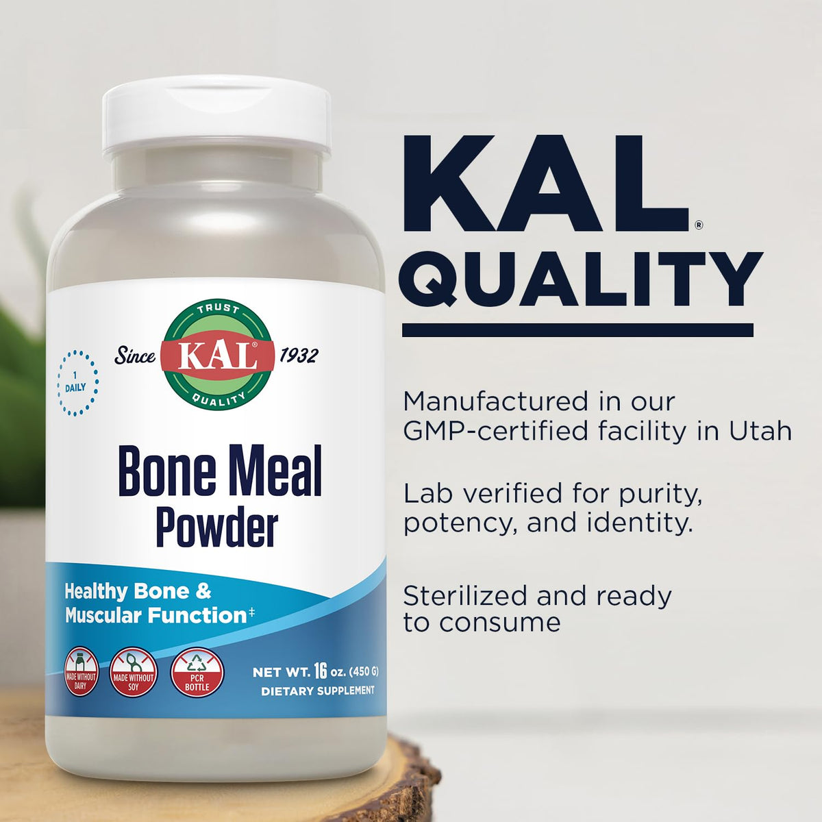 KAL Bone Meal Powder packaging side view