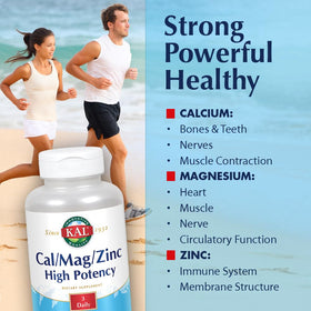 KAL Cal/Mag/Zinc Supplement with tablets displayed