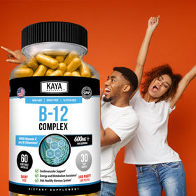 Kaya Naturals B-12 Complex Multivitamin bottle with measuring spoon