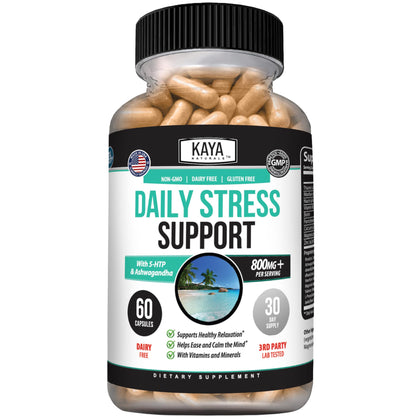 Kaya Naturals Daily Stress Support 60 Capsules front view