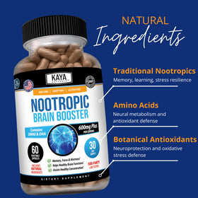Kaya Naturals Nootropic Brain support nutritional information