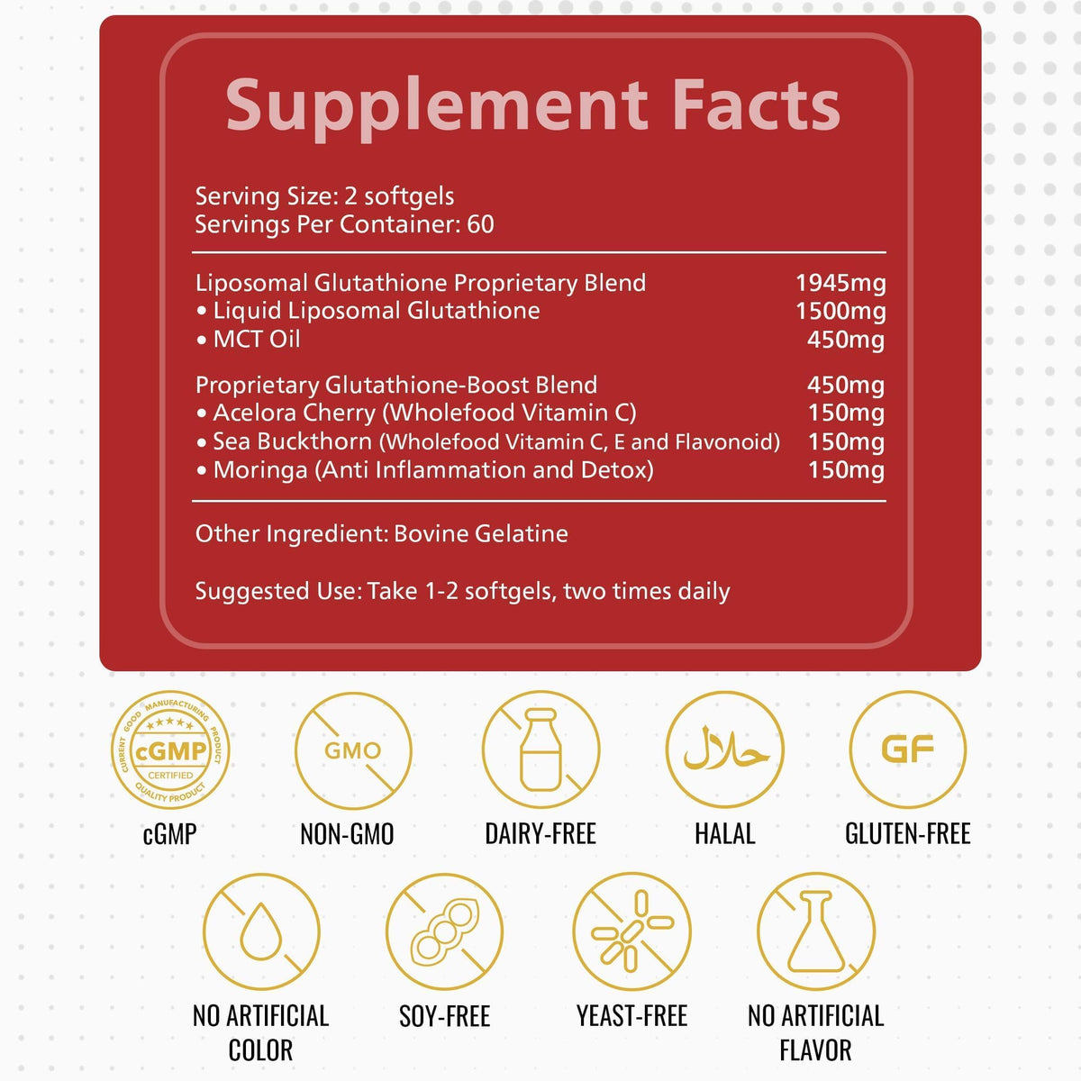 KEN Liposomal Glutathione 2400mg with MCT Oil and Vitamins