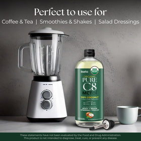 Keppi Organic MCT Oil 16 oz with coffee