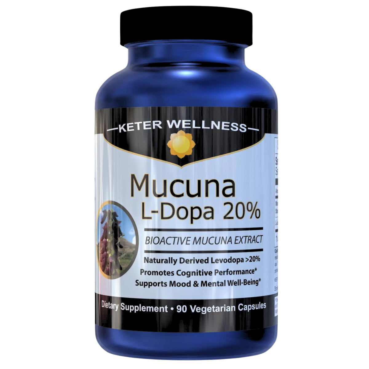 Keter Wellness Mucuna Pruriens 20% L-Dopa 90 Capsules front view