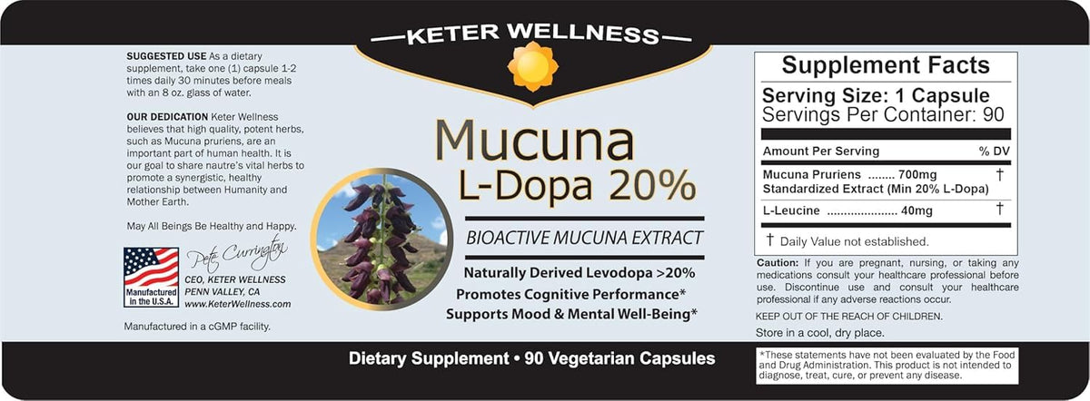 Keter Wellness Mucuna Pruriens capsules with natural background