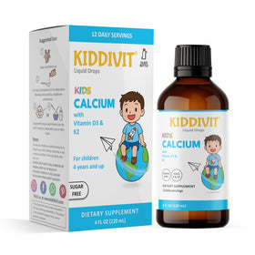 Kiddivit Calcium Kids Liquid Drops 120 mL front view