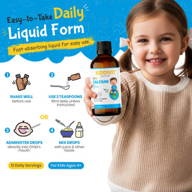 Kiddivit Calcium Kids Liquid Drops 120 mL with measuring dropper