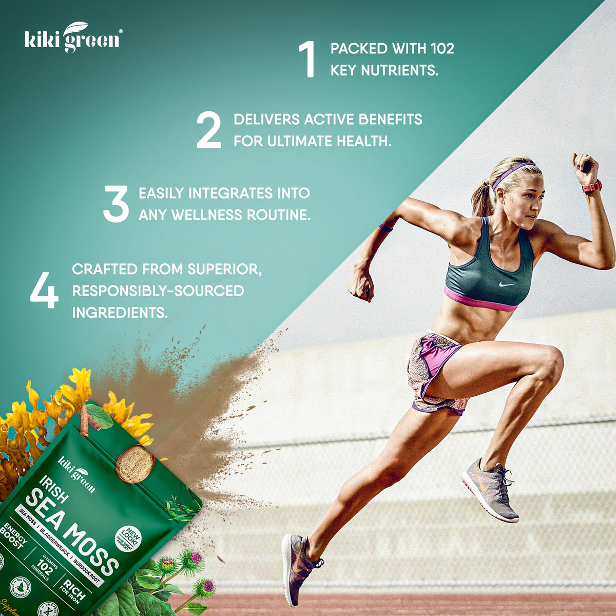 KIKI Green Irish Sea Moss Powder 8 Oz nutritional information