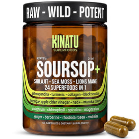 KINATU SUPERFOODS Soursop 24-in-1 Superfood 60ct bottle front view
