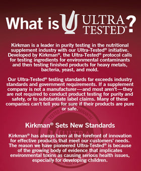 Kirkman Calcium 200 mg bottle label detail