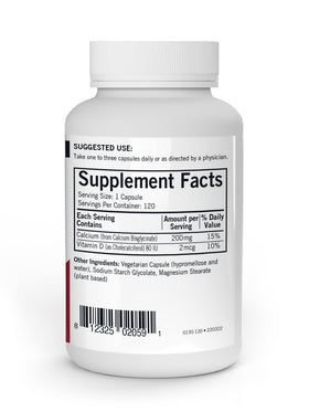 Kirkman Calcium 200 mg bottle with 120 capsules