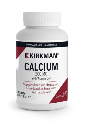 Kirkman Calcium 200 mg vegetarian capsules front view